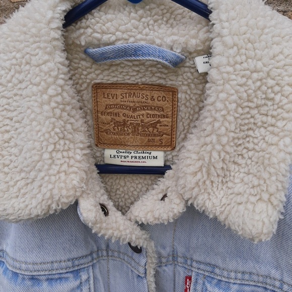 LEVI’S Original Trucker Sherpa Jacket Size Small Like New - Levi’s Premium Line - Picture 2 of 14